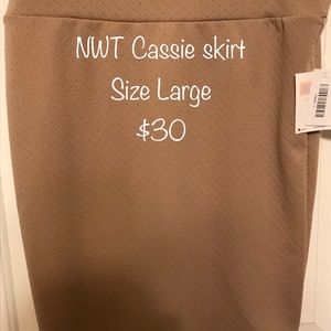 NWT Lularoe Cassie Pencil skirt khaki beige color